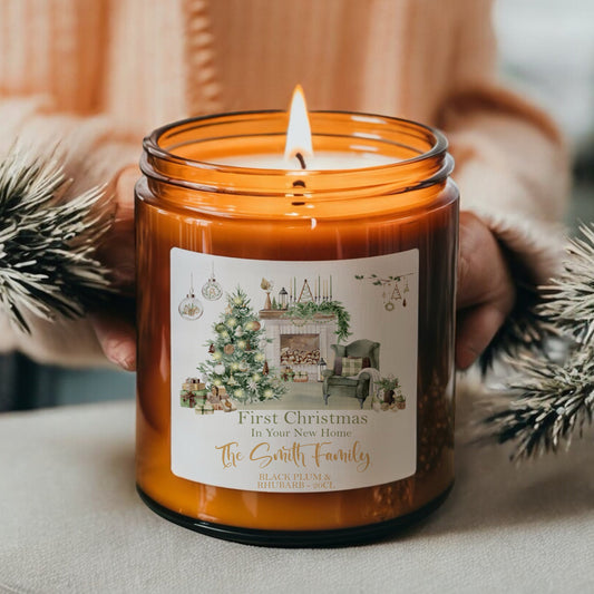 Cosy Christmas Scented Candle, Christmas New Home Gift, First Christmas New Home