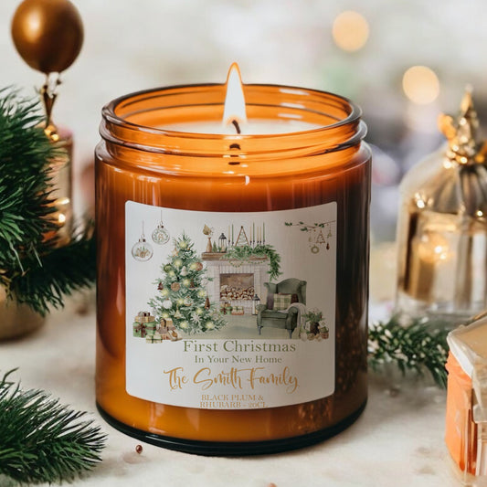 Cosy Christmas Scented Candle, Christmas New Home Gift, First Christmas New Home