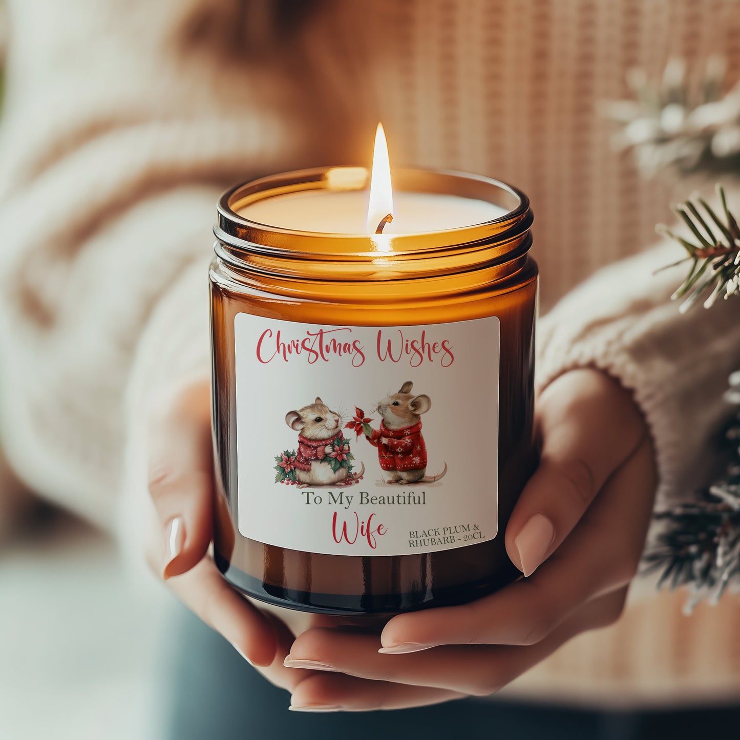 Personalised Scented Candle, Christmas Gift For Wife, Girlfriend, Husband, Partner