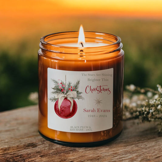 Christmas Memorial Candle, Stars are Shining Brighter, Remember Loved One Gift