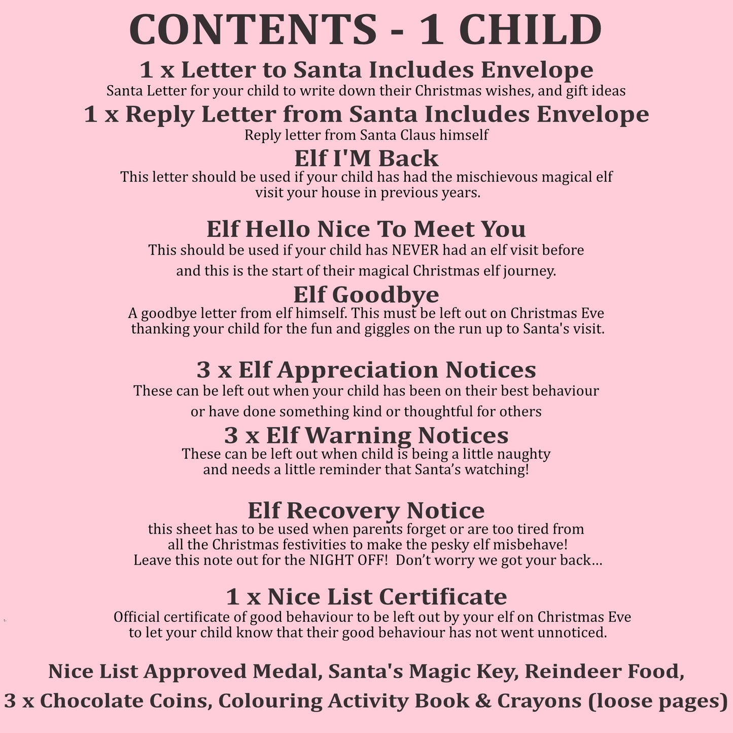 Personalised Elf I'm Back Arrival Pack, Nice List Certificate, Letter to & from Santa – Fairy Nutcracker Design