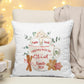 Personalised Christmas Cushion – Cozy Hot Chocolate & Marshmallow Mug Design