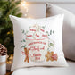 Personalised Christmas Cushion – Cozy Hot Chocolate & Marshmallow Mug Design