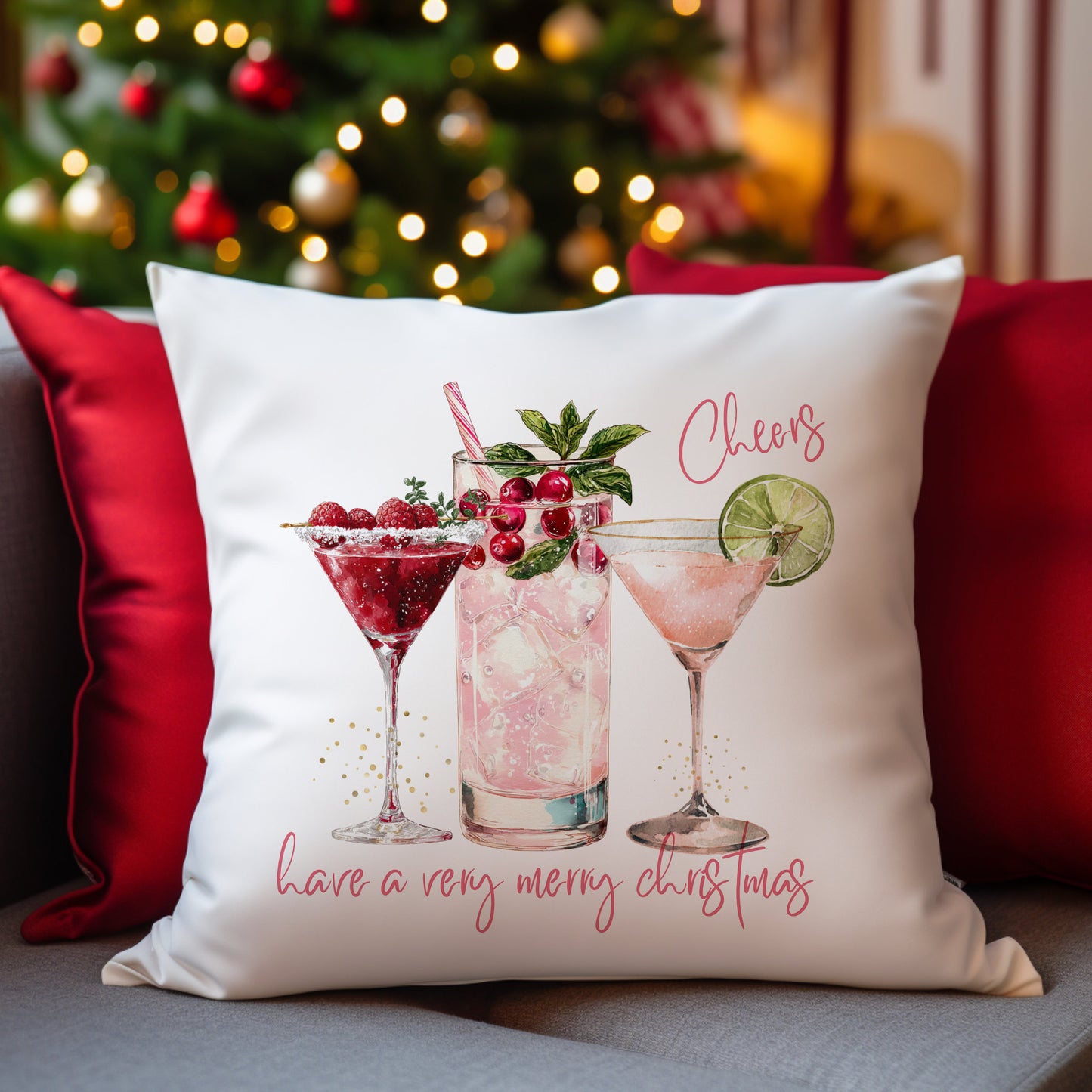 Large A4 Personalised Christmas Card Cocktails