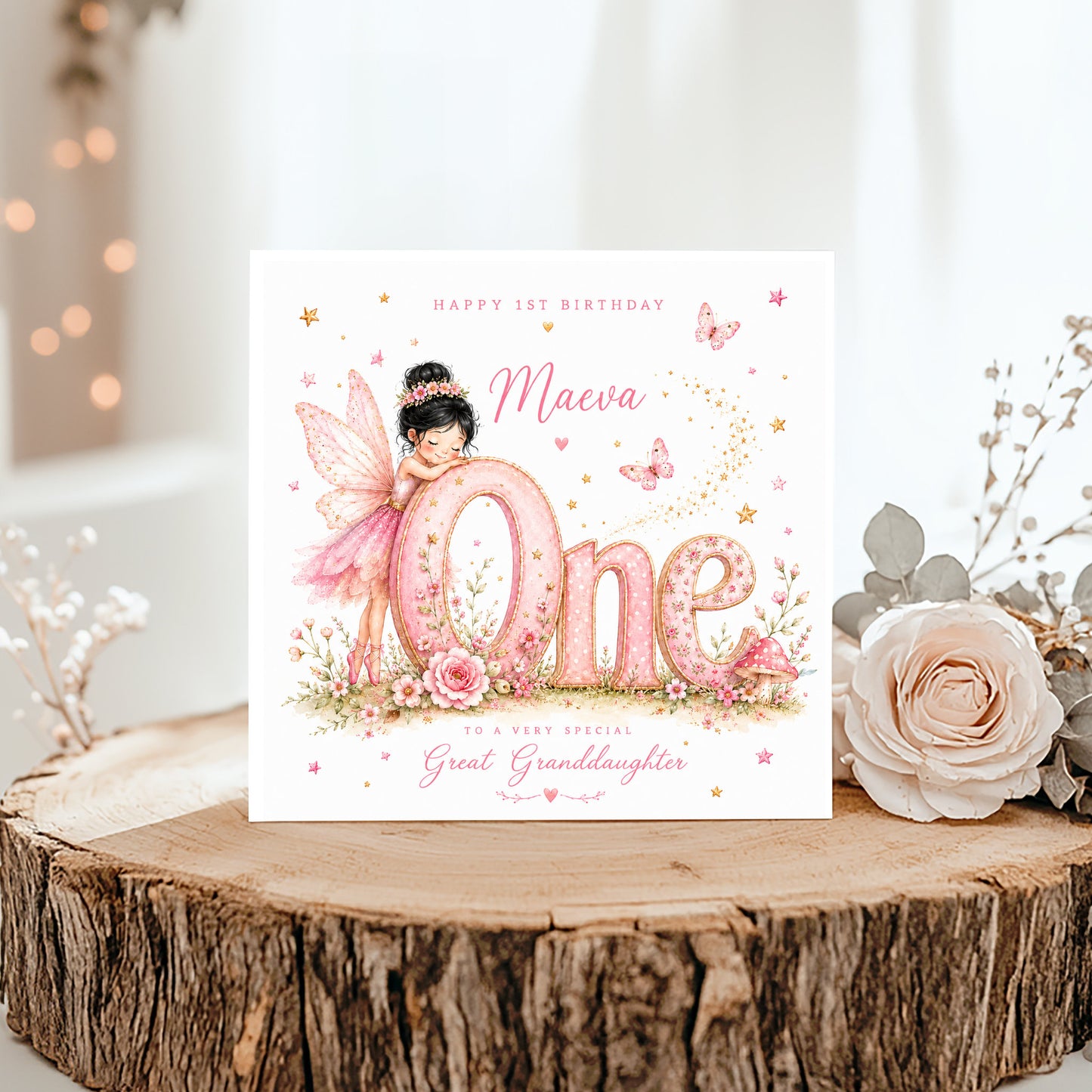 Personalised Fairy First Birthday Card