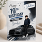 Large A4 Personalised Birthday Card with Sports Car & Teen Boy