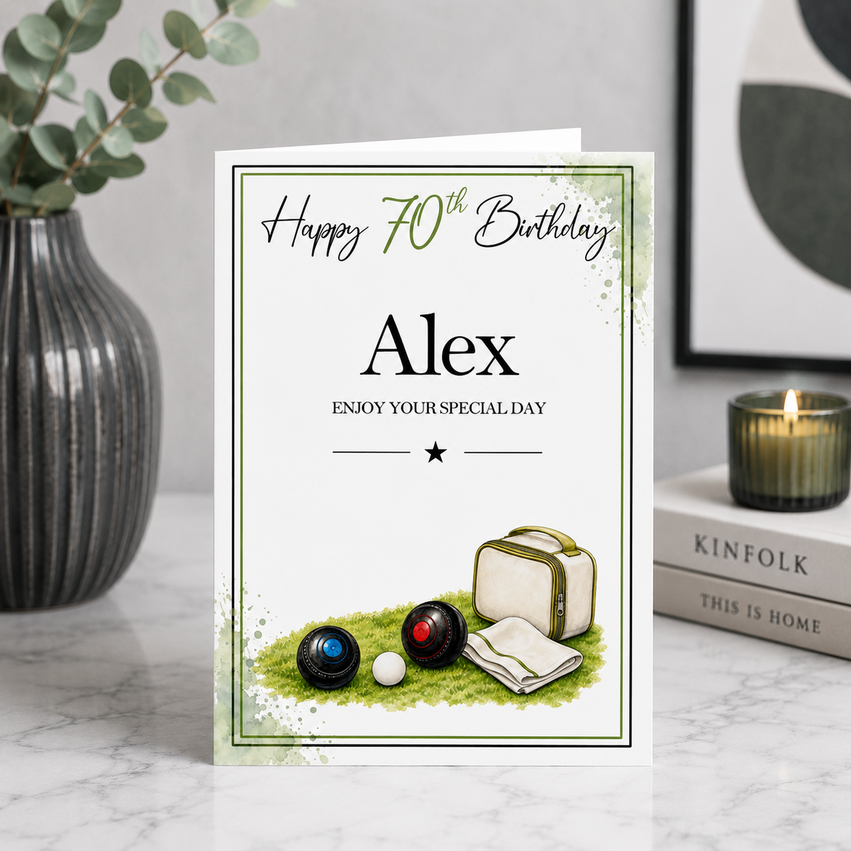 Personalised Lawn Bowls Birthday Card