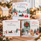 Personalised Christmas card collection featuring festive dogs, snowy Christmas scenes, Christmas trees and personalised family name, change to your own wording, family christmas card pack, 
