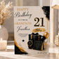 Large A4 Personalised Birthday Card Black & Gold