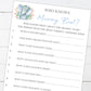 Baby Shower Games Who Knows Mummy Best Watercolour Elephant Blue