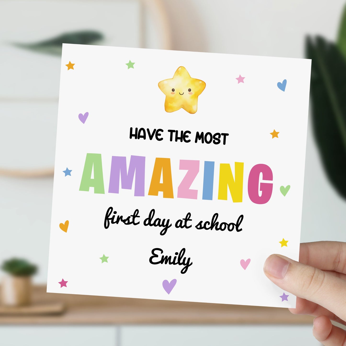 Personalised Good Luck First Day At School Card
