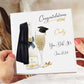 Personalised Graduation Card Congratulations Champagne Bottle & Gown
