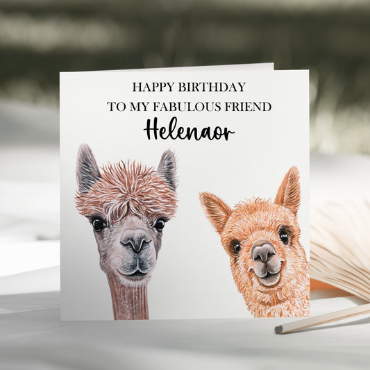 Personalised Alpaca Birthday Card