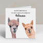 Personalised Alpaca Birthday Card
