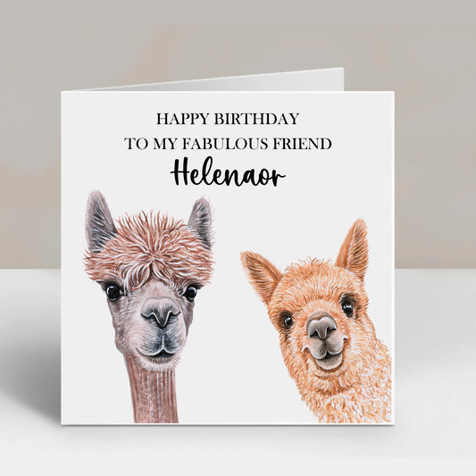 Personalised Alpaca Birthday Card