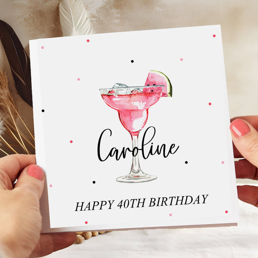 Personalised Cocktail Birthday Card