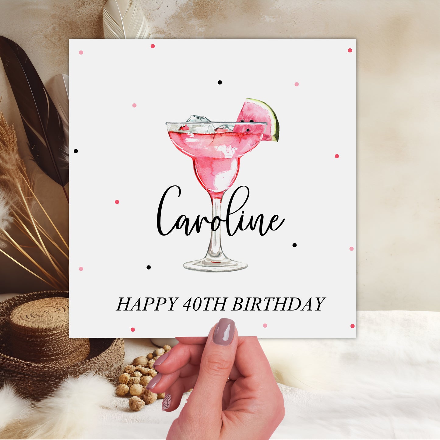 Personalised Cocktail Birthday Card