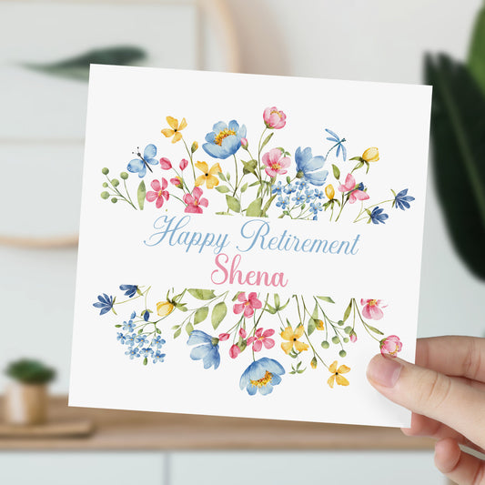Personalised Congratulations on your Retirement Card Floral Spray