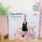 Personalised Retirement Card Pink Floral Champagne