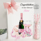 Large A4 Personalised Retirement Card Pink Floral Champagne