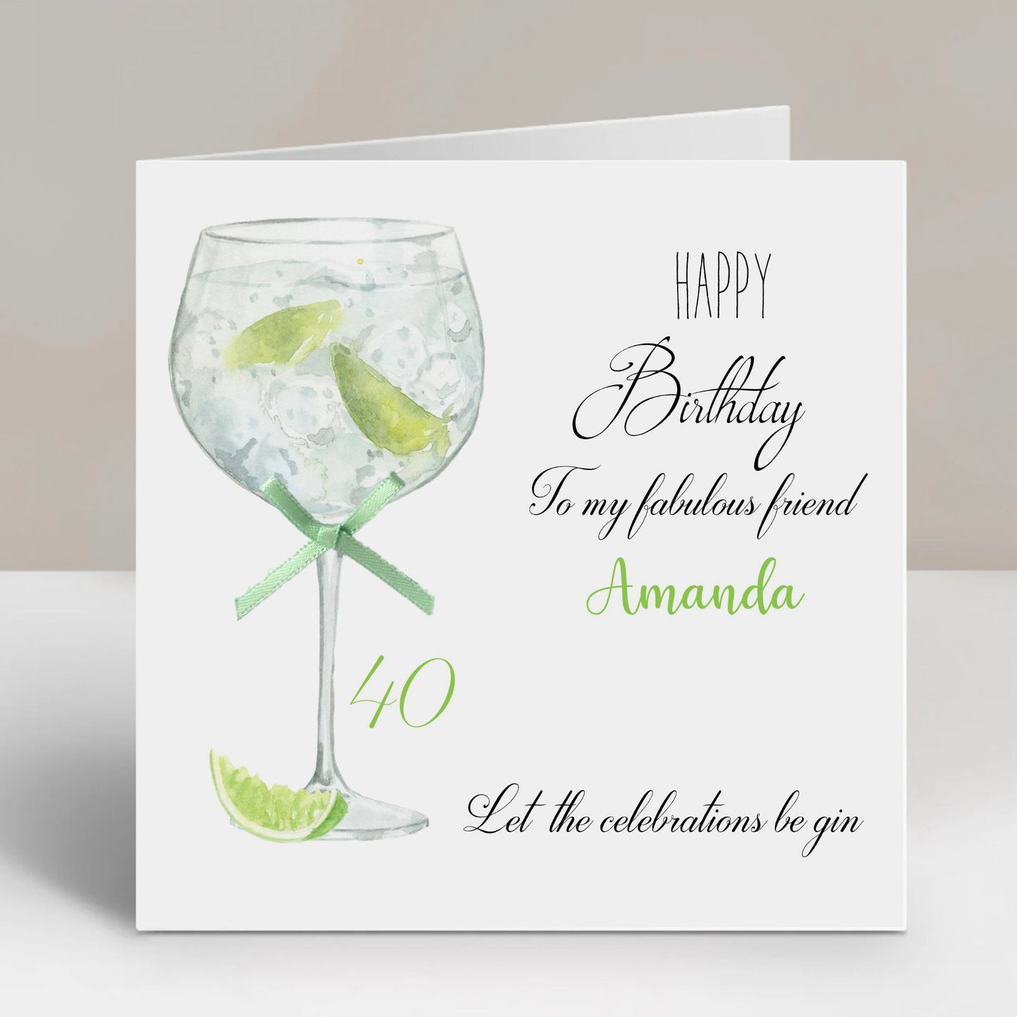 Personalised Birthday Card Gin Cocktail