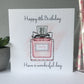 Personalised Female Girls Birthday Card Perfume Bottle