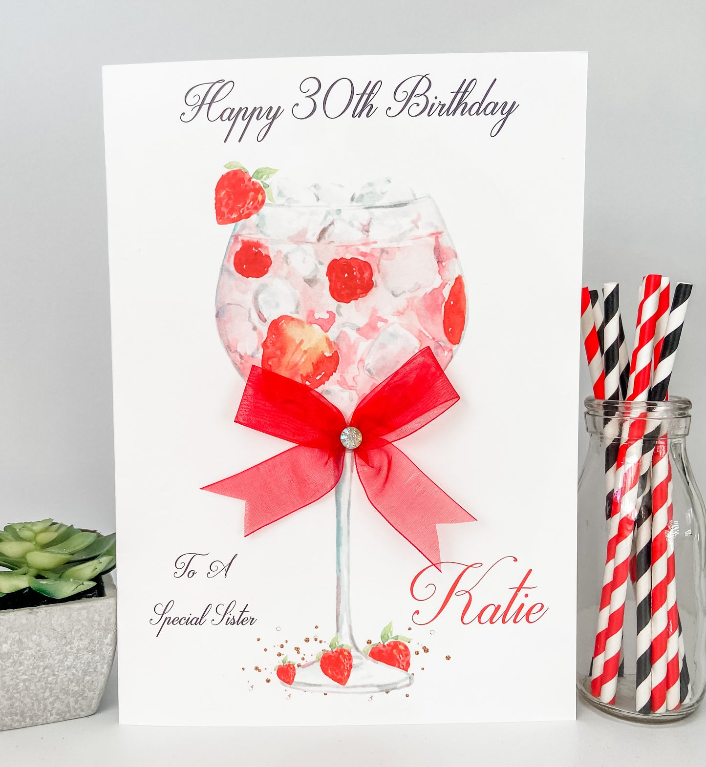 Red Gin Cocktail Birthday Wrapping Paper