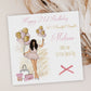 Personalised Female Girl's Birthday Card Girl Balloons