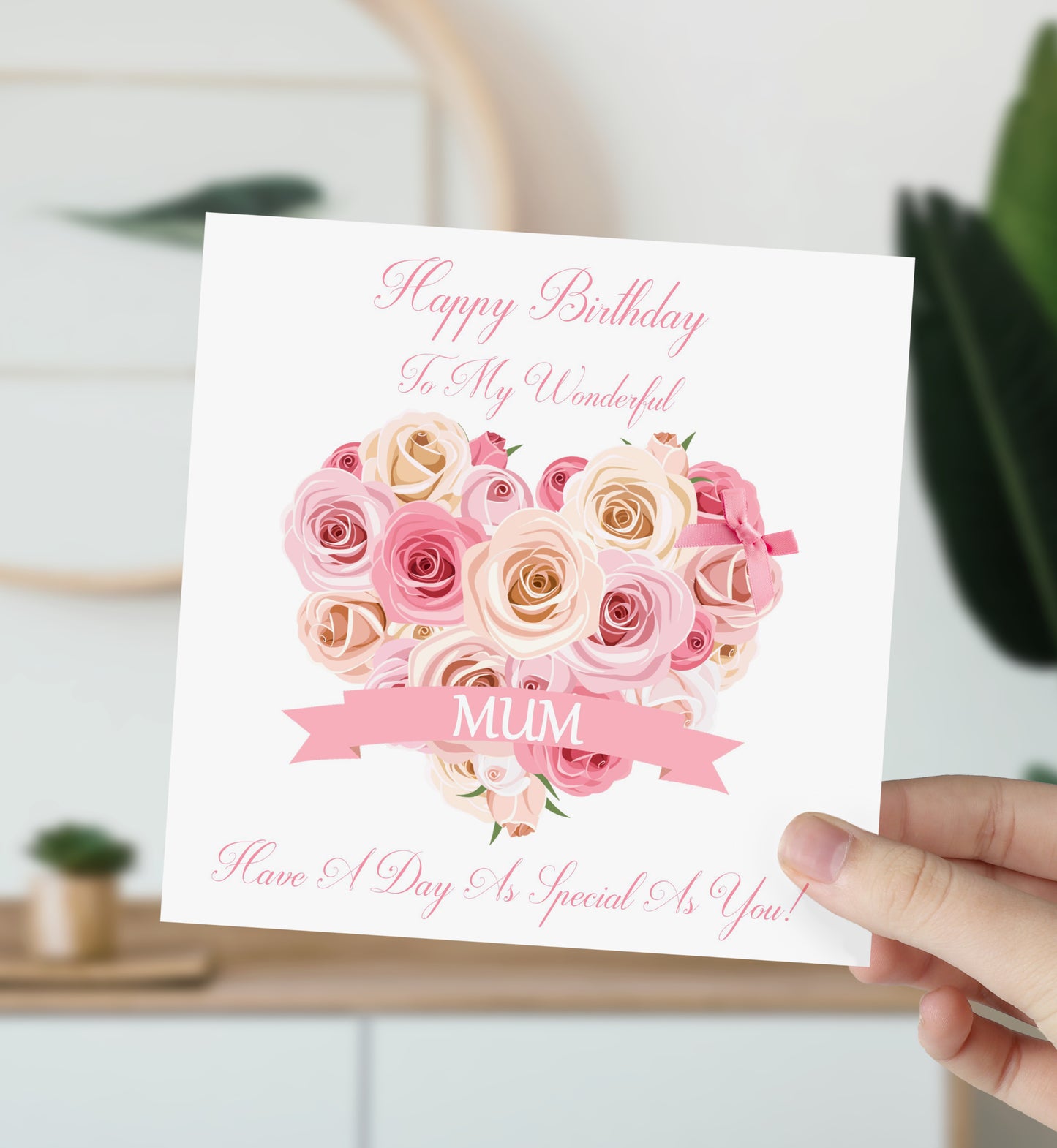 Personalised Birthday Card Heart of Roses