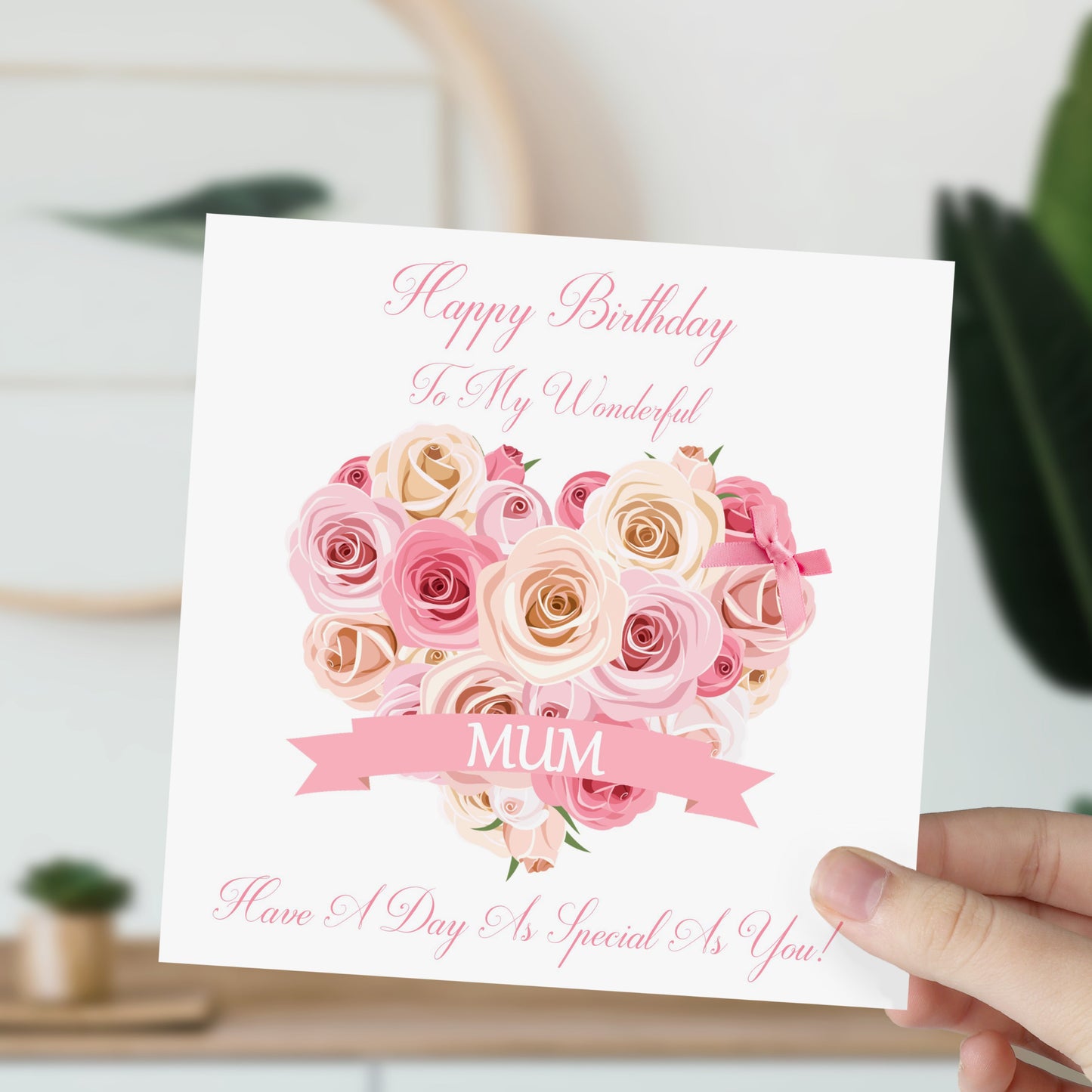 Personalised Birthday Card Heart of Roses