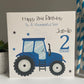 Birthday Wrapping Paper Blue Tractor