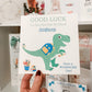 Personalised Boys Good Luck First Day at School Card Dinosaur