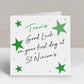 Personalised Good Luck First Day In High School Card Green Stars