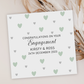 Personalised Congratulations on Your Engagement Card Grey Green Love Hearts