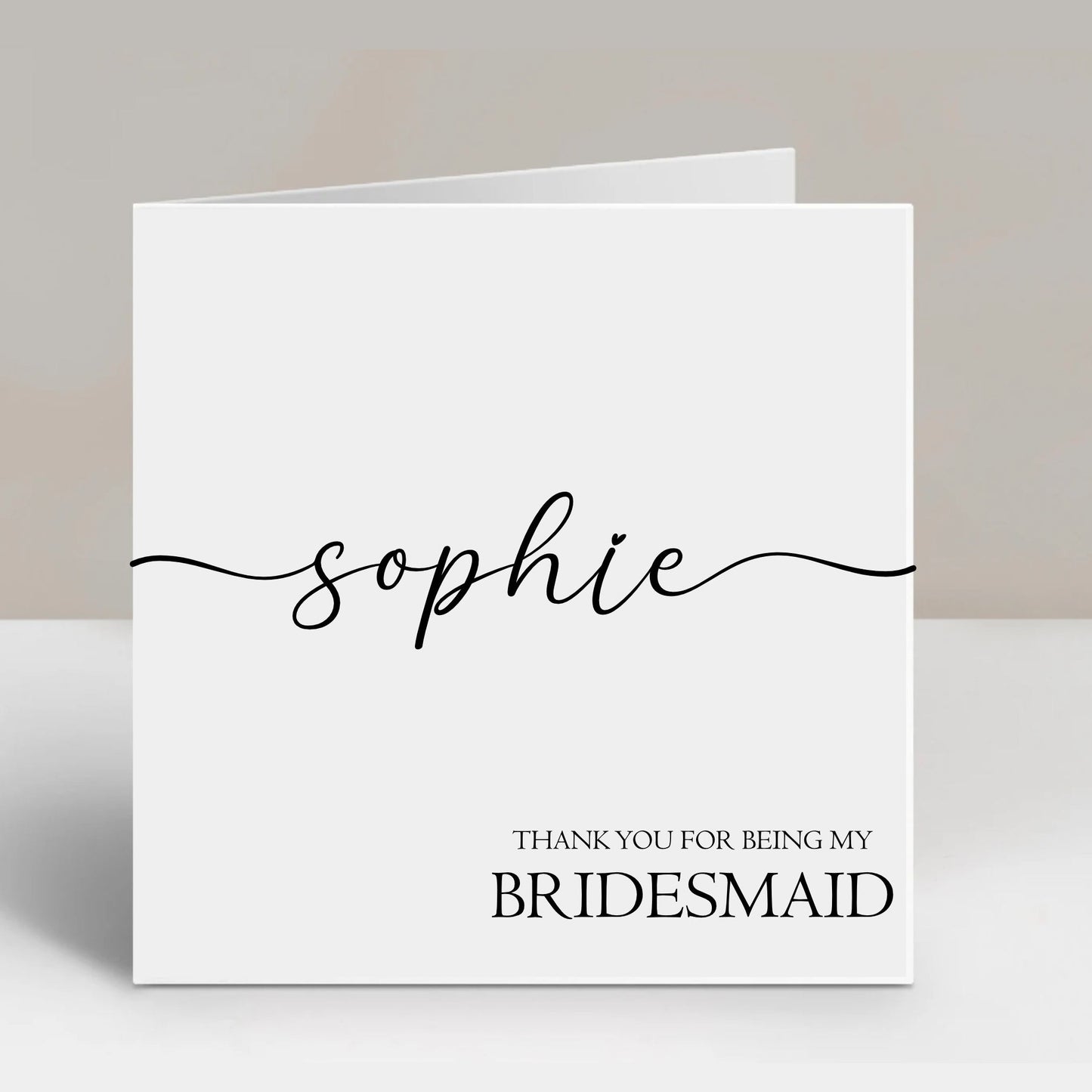 Personalised Wedding Thank You For Being My Bridesmaid Card