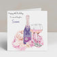 Personalised Birthday Gift Bag Lilac Floral Champagne