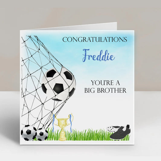 Personalised Congratulations New Big Brother Card Football