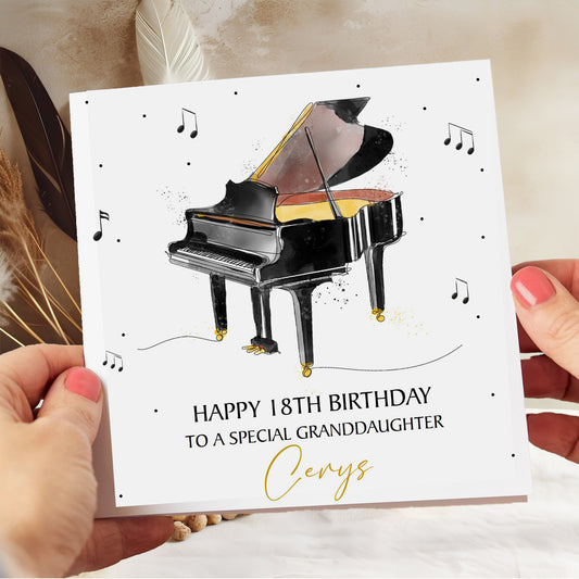 Personalised Birthday Card Grand Piano