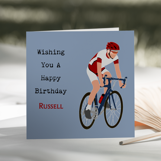 Birthday Card For Him Personalised Male Bike Cycling