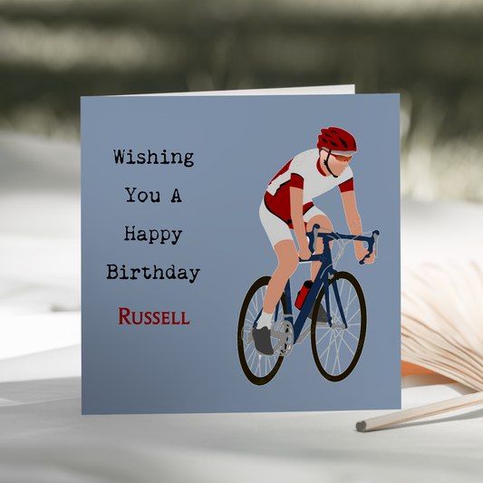 Birthday Card For Him Personalised Male Bike Cycling