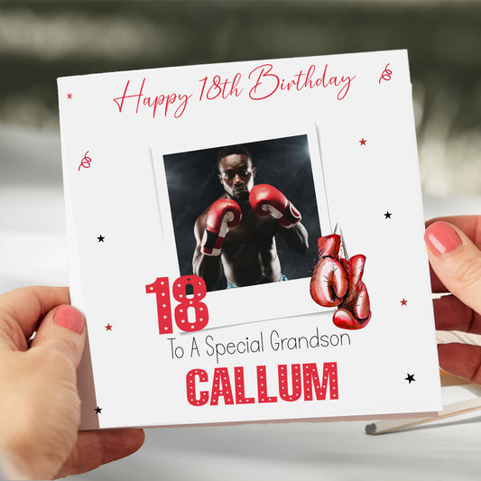 Personalised Boxing Photo Birthday Card