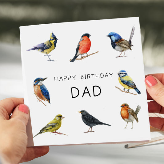 Personalised Birthday Card Birds Nature