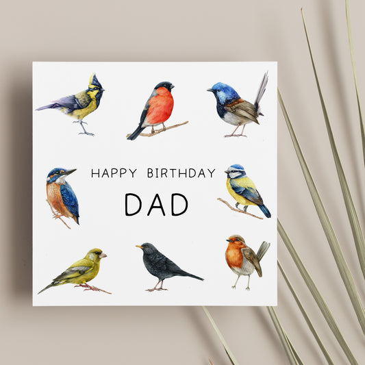 Personalised Birthday Card Birds Nature