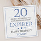 Personalised Football Birthday Card Age 20, Teens Have Now Expired