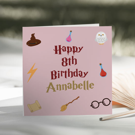 Personalised Childrens Birthday Card Wizard Magic