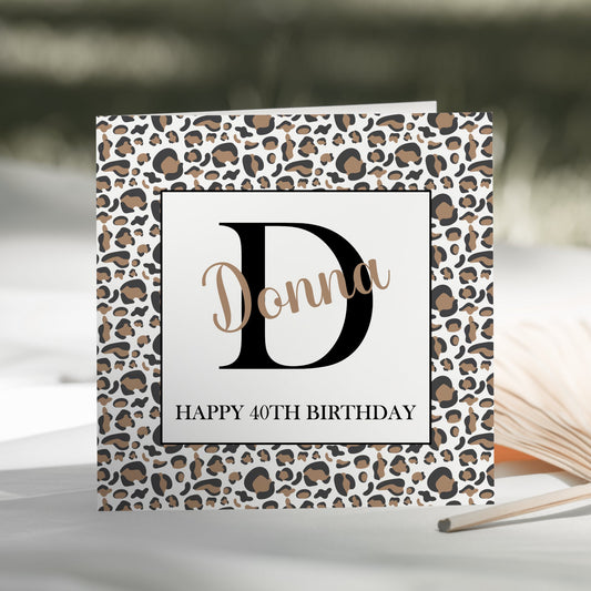 Personalised Birthday Card For Her Animal Print
