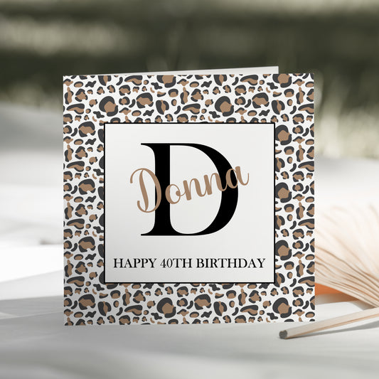Personalised Birthday Card For Her Animal Print
