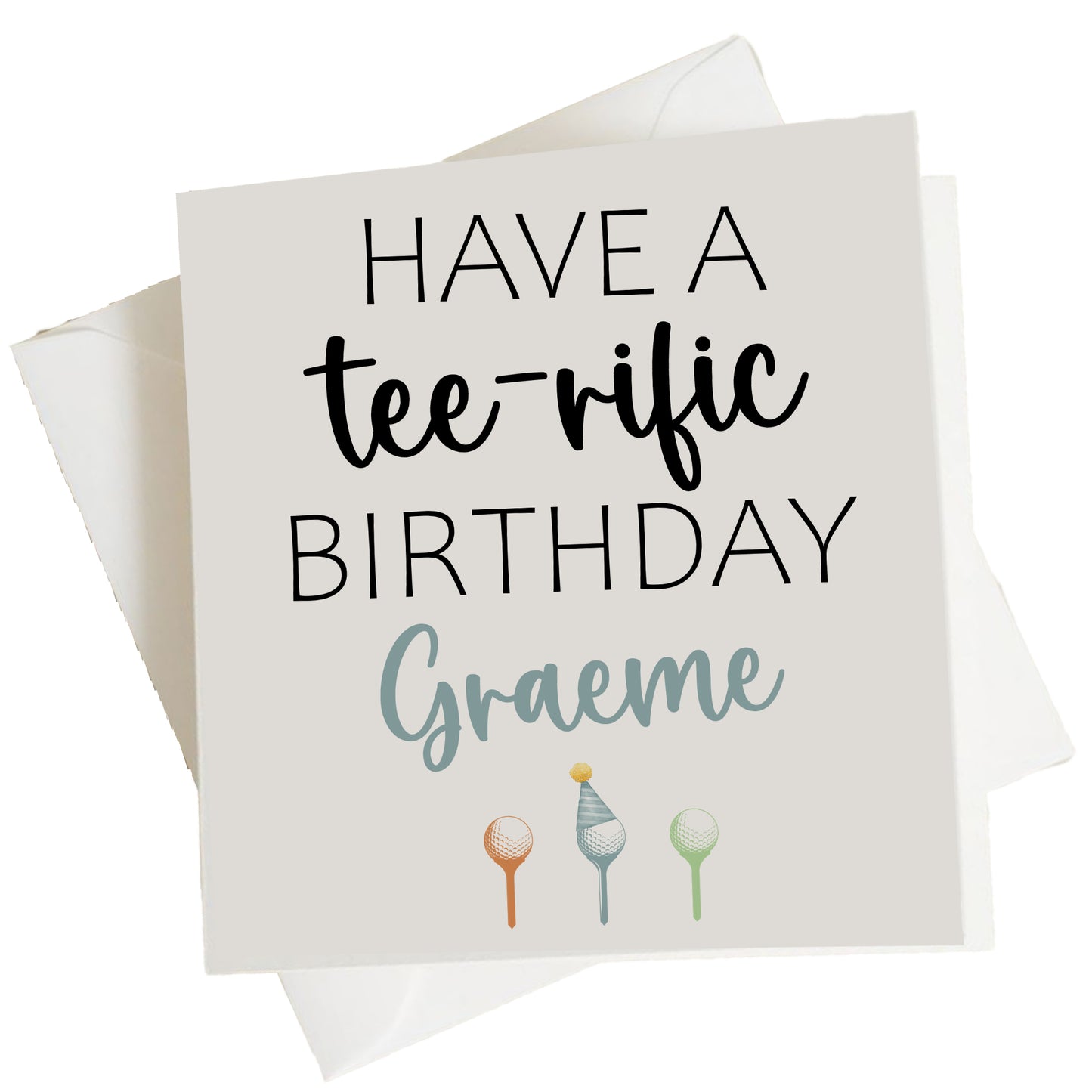 Personalised Birthday Card Golf Teerific