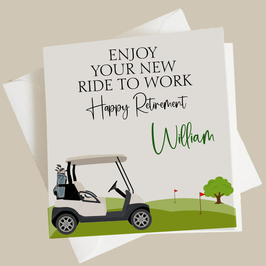 Personalised Congratulations on Your Retirement Card Golf Cart