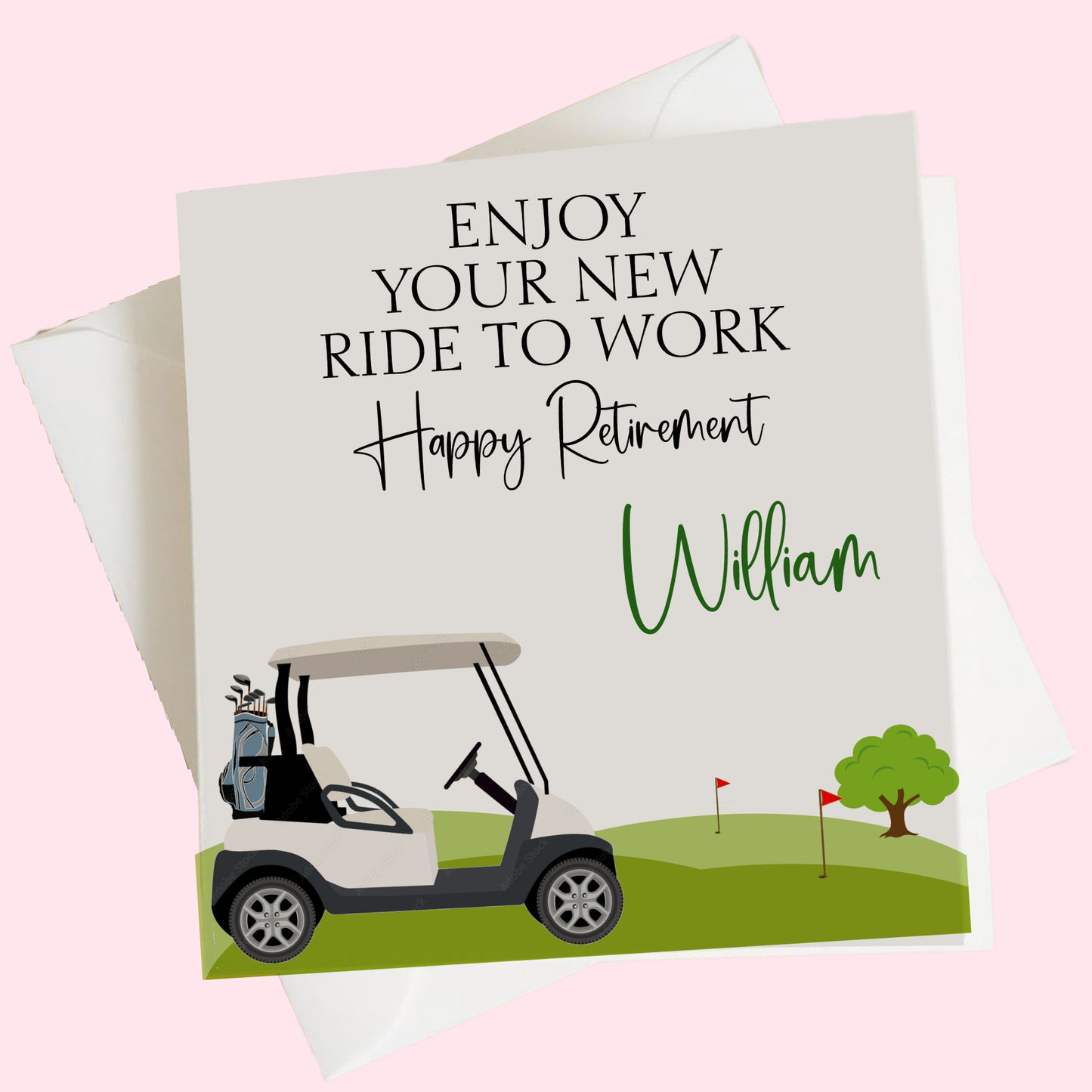 Personalised Congratulations on Your Retirement Card Golf Cart